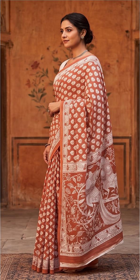 Mud Mul Mul Cotton Gopi  Saree With Blouse Unstitched